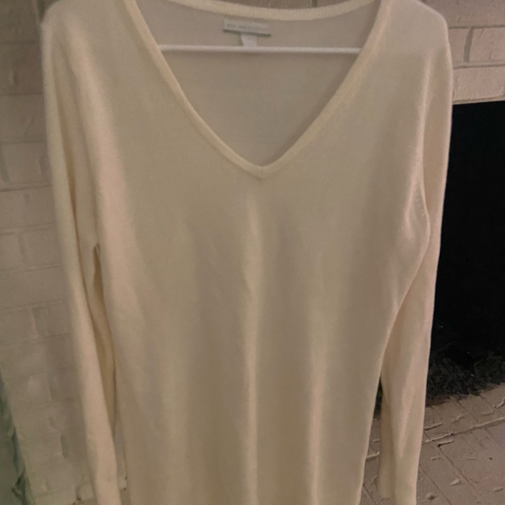 New York & Company Ivory Knit Top